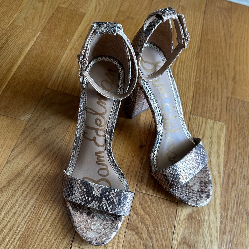 Sam Edelman Rose Hold Snake Print Sandal Heels